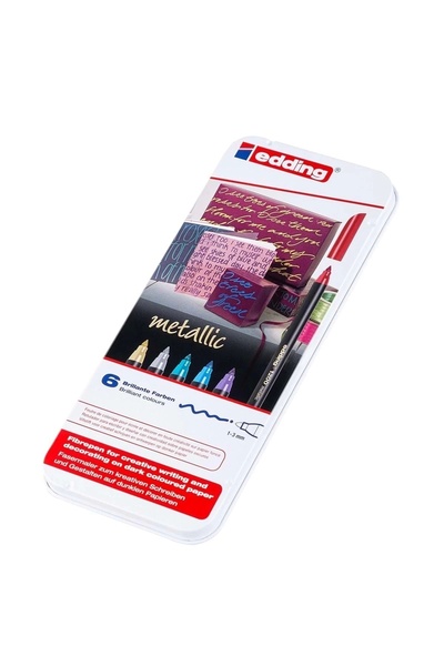 Edding 1200 Metalik Renkler 6 Lı Grafik Kalemi