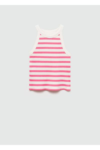 MANGO Kids Gestreiftes T-Shirt mit Trägern