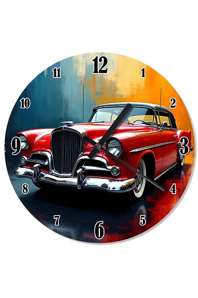 karizmart Classic Red Car Flowing Wall Clock