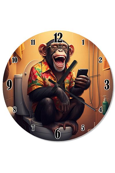ekart Laughing Monkey Flowing Wall Clock in the Toilet