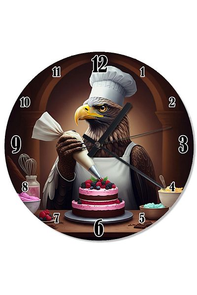 karizmart Eagle Making Birthday Cake Silent Wall Clock