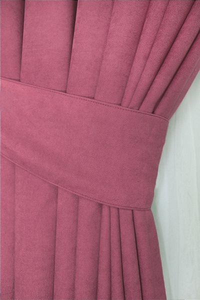 İ.D İpek Dokuma Cortina de fundal catifelată plisată Dusty Rose, de înaltă calitate, cu o singură aripă