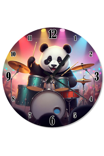 ekart ساعة حائط بتصميم خاص على شكل طبلة الباندا