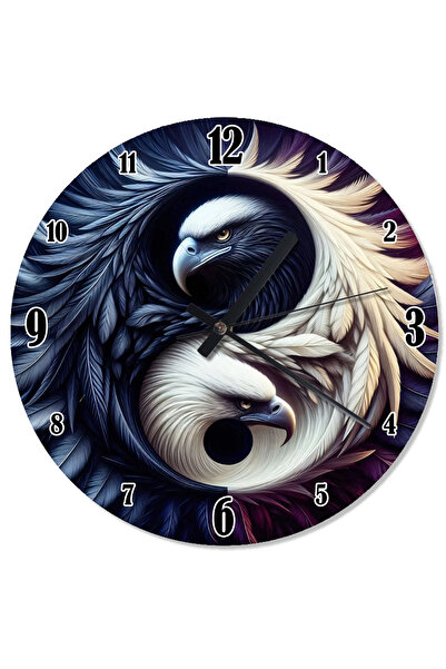 ekart ساعة حائط بتصميم نسر يين ويانغ اللانهائي