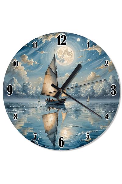 ekart Night Sailing Voyage Patterned Wall Clock