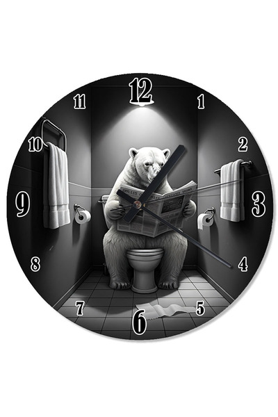 ekart ساعة حائط على شكل دب يقرأ صحيفة