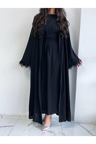 MELEK ARAZ Μαύρο Σετ Ayla Abaya