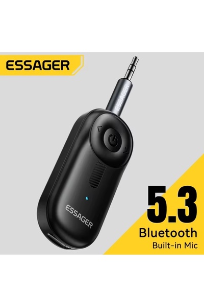 essager BT14 Bluetooth 5.3 Araç Kiti 3.5Mm Hi-Fi Ses Aux Jack Ses Müzik Araba...