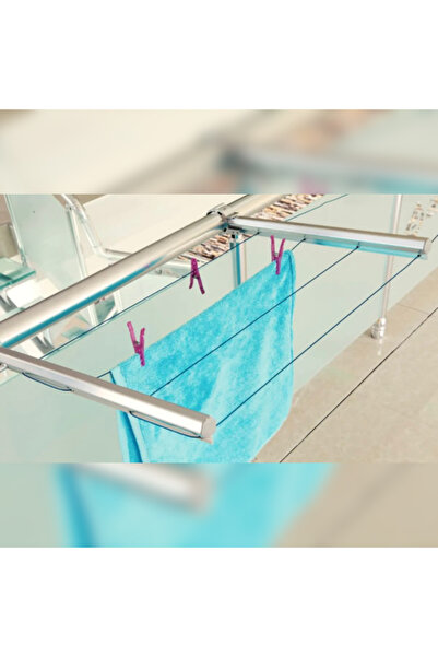 abnturk Alüminyum Balkon Çamaşır Askılığı (Çamaşır ipi hediyeli)