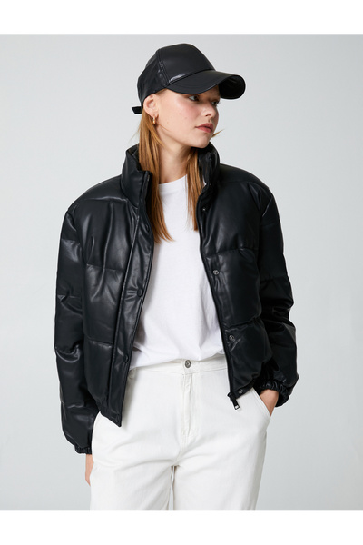 Koton Černý dámský kabát 4WAK20053EW