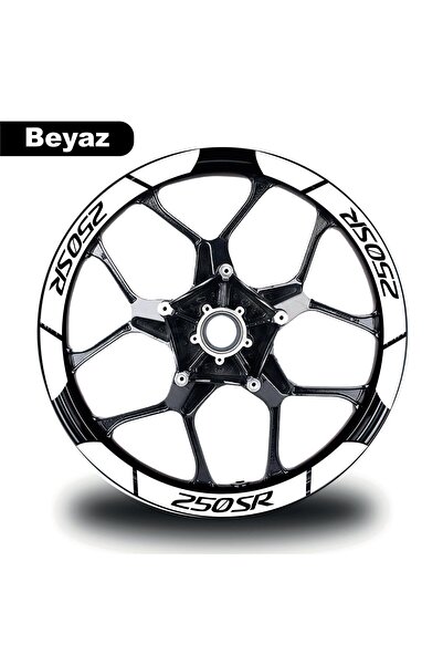 Depozee Beyaz CF MOTO 250 SR Geniş Jant Sticker Etiket Modeli