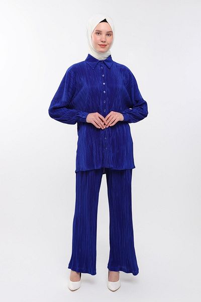 sehatex Ni̇lls Women's Self-Pleated Trousers Shirt Suit Ni̇lls00001