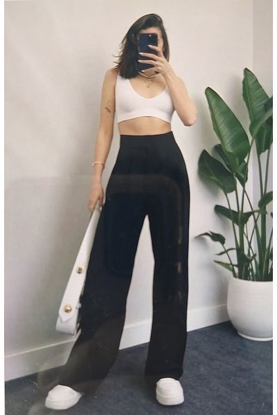 MİZAN MODA Women's Lycra Velcro Closure Palazzo Pants