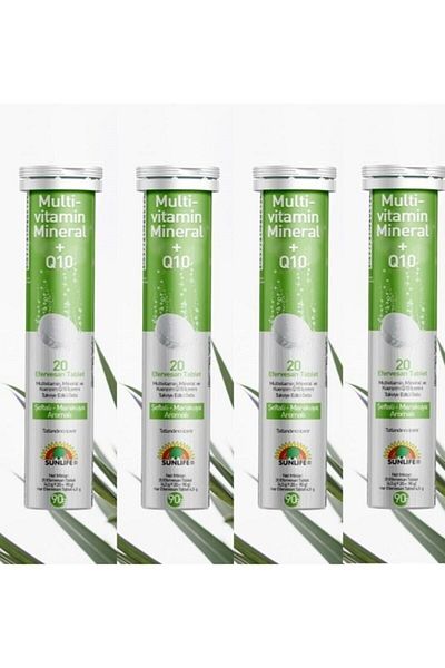 Sunlife New Production - Helping to Meet the Daily Vitamin B Need, 20 Effervescent Tablets*4 Pieces