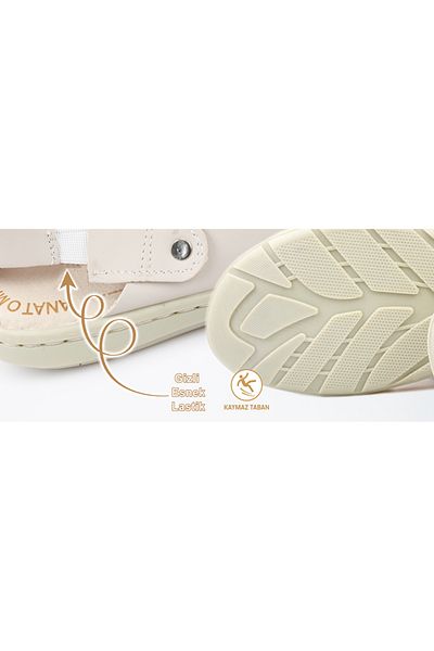 semazen Sandals Slippers 100% Leather for Hajj and Umrah - Cream