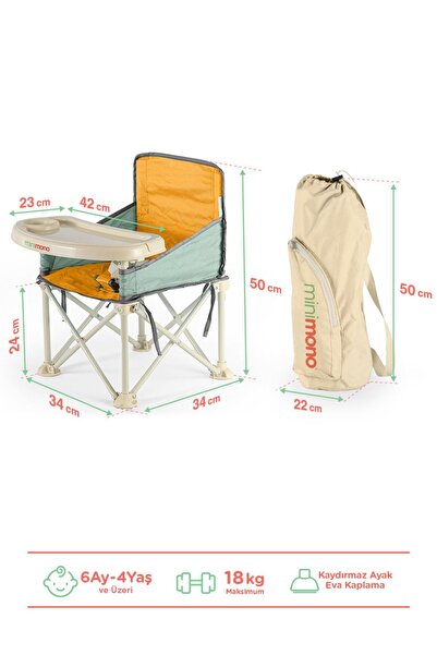Minimono Plus 0-4 Yaş Portatif Katlanır Yükseltici Mama Sandalyesi Bebek Çocuk Kamp Sandalyesi