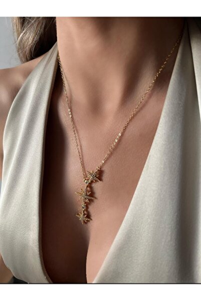 ZD JEWELRY الصلب 316 لتر غير تشويه متدلي نجمة الشمال تصميم أنيق حجر الزركون 45 + 5 سم قلادة المرأة