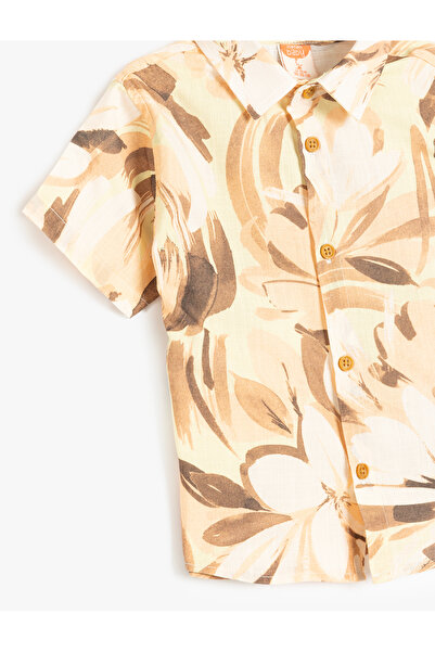 Koton Cotton Patterned Short Sleeve Shirt