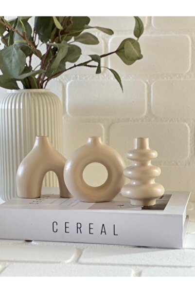 Genel Markalar Minimal bohem 3 lü vazo set 10 cm