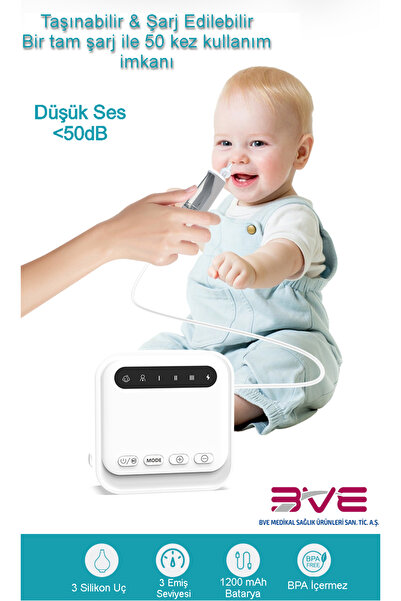 Optinell OPTİNELL ELEKTRİKLİ ŞARJLI KARE BEBEK BURUN ASPİRATÖRÜ OTOMATİK