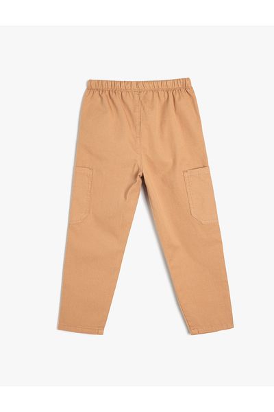Koton Cotton Elastic Waist Pocket Detailed Trousers