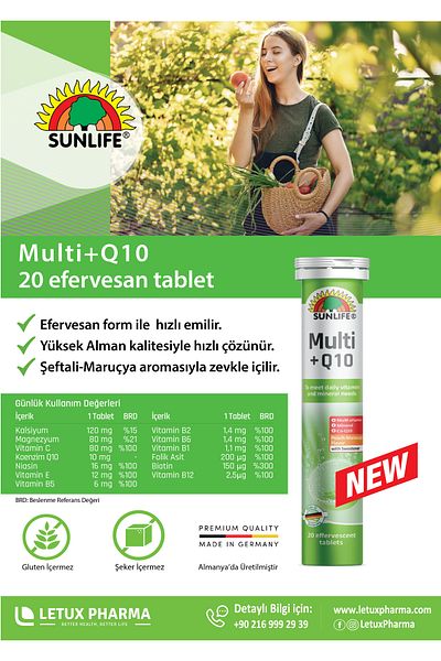Sunlife New Production - Helping to Meet the Daily Vitamin B Need, 20 Effervescent Tablets*2 Pieces