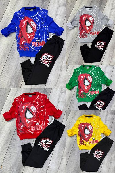 SPIDERMAN 2 Yarn Spiderman Printed Red Tracksuit Set