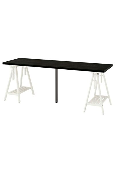 IKEA LAGKAPTEN/MITTBACK, çalışma masası, venge-beyaz, 200x60 cm
