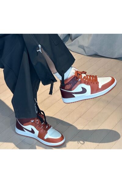 Nike Air Jordan 1 Mid Bred Toe (W) Unisex Spor Ayakkabı