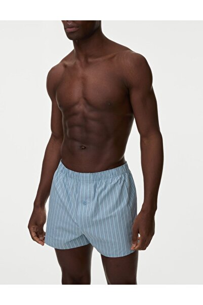 Marks & Spencer Saf Pamuklu 5'li Örme Boxer Seti