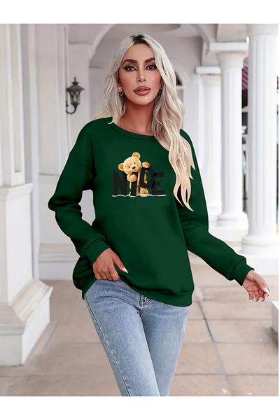 Bay Şapkacı Silky Women's Long Sleeve Crew Neck Viscose Two Thread Blouse