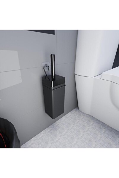 Suntel Suport pentru perie WC negru - Perie pentru vas de toaletă, perie de t...