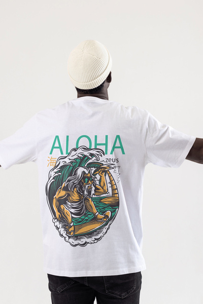 cc collection Μπλουζάκι με στάμπα Aloha στην πλάτη