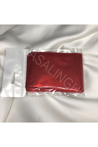 bisaccia Bright Red Thick Gift Wrap Very Small Metallized Bag With Tape 7x9 Cm - 1 Pack (50 Pieces)