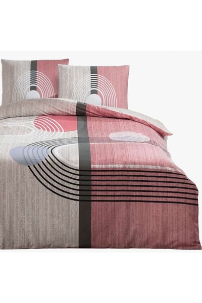 Taç Ranforce Quenn Size Duvet Cover Set 120' Alex Pink Elastic 160 Cm X 220 Cm