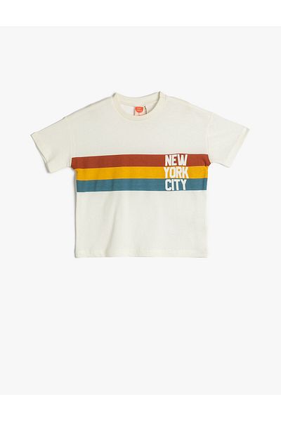 Koton T-Shirt Short Sleeve Printed Crew Neck Cotton