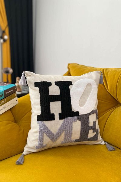e-Bizz Store 1 Throw Pillow Cover with Punch Embroidery