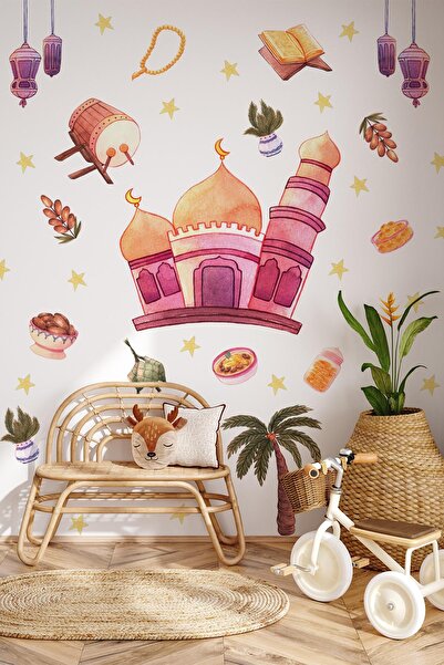 MSticker Soft Pastel Renklerde Ramazanı Şerif Sticker Seti Ramazan Süsü Stick...