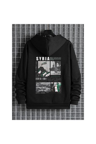 ACTIVE MODA Syria Printed Hooded Sweatshirt