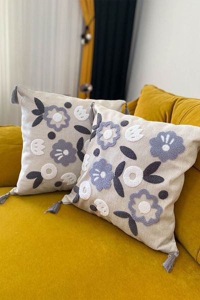 e-Bizz Store Κεντημένη 2 Μαξιλαροθήκη με διάτρηση