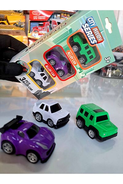 FEN TOYS سيارات نموذج سيارة صغير جمالي شخصية كرتونية سيارة جيب سباق كلاسيكية 22 × 10 سم 3 قطع