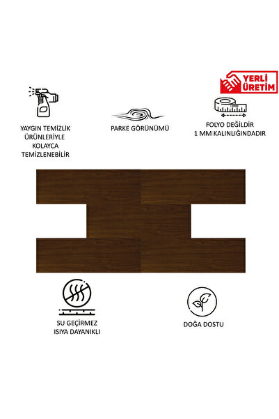 TİNK Kendinden Yapışkanlı Teak Desenli PVC Parke 25x80 cm / 15 Adet / 3 m²