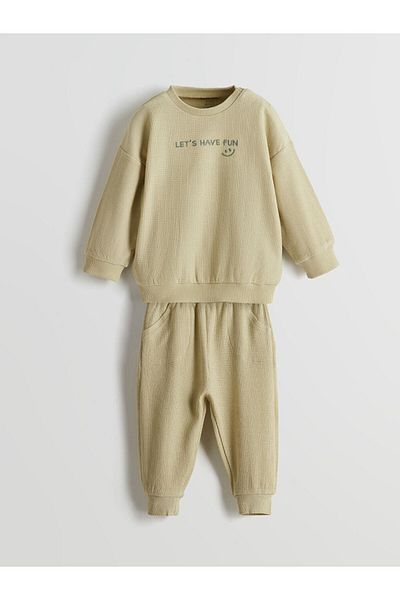 LC Waikiki Crew Neck Baby Boy Sweatshirt and Tracksuit Bottom 2-pack