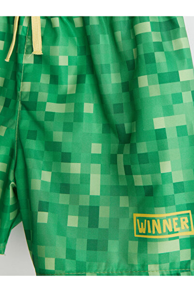 LC Waikiki Printed Boys' Swimming Shorts with Elastic Waist