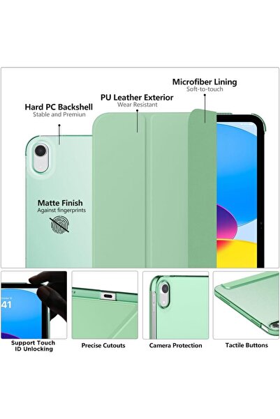 TEKNETSTORE iPad 10Th Generation 10.9Inch / 11Th Generation A16 11Inch Tablet Compatible Case Front Back Full Protection Stand Folding