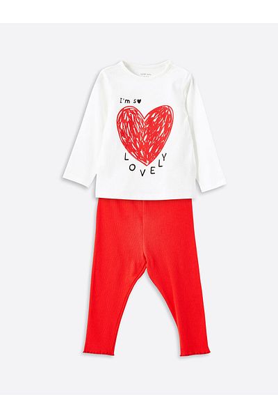LC Waikiki Lcw Kids Crew Neck Girls Pajamas Set
