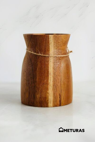 Meturas Cutie organizatoare pentru tacâmuri din lemn de salcâm - Organizator de bucătărie, 10 x 12,7 cm