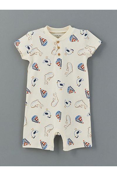 LC Waikiki New Season Crew Neck Printed Baby Boy Jumpsuit - S5Cc96Z1