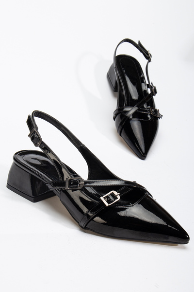 Berfu shoes Tocuri joase de 3 cm pentru femei, negre, confortabile și cu potrivire perfectă 113