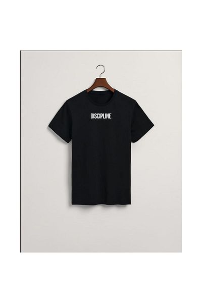 MarkaTurko Tricou unisex din bumbac cu imprimeu Discipline negru 1505-67